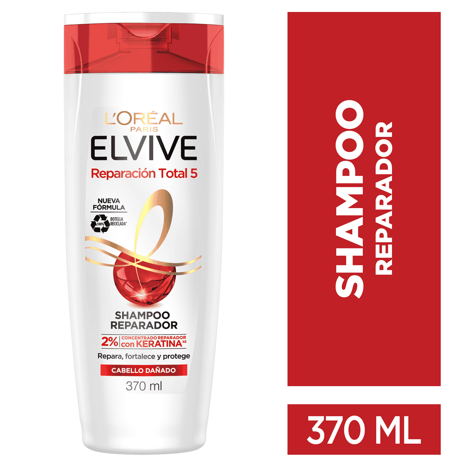 لوريال باريس شامبو شعر ريبير توتل 5 370 مل | L’OREAL PARIS Shampoo Reparacion Total 5 - الصورة 2