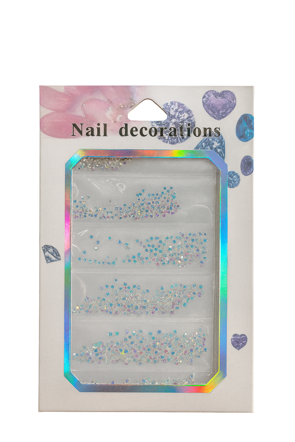 زينة الأظافر بالكريستال الشفاف Clear Crystal Nail Decorations